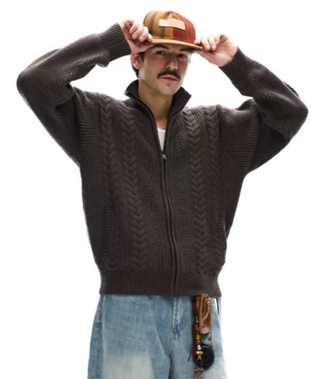 Cable Knit Zip-Up Blouson / 3color