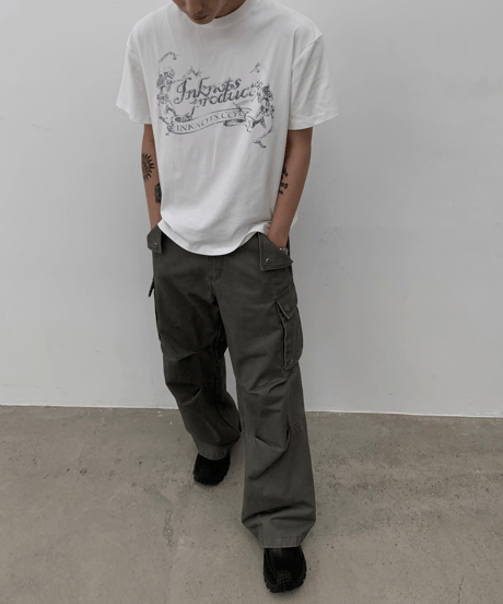 Vintage Wash Wide Cargo Pants  / 2color