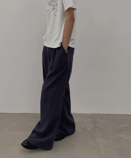 Tencel Linen Loose Wide Straight Pants / 2color