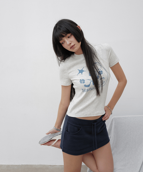 Vintage Flower Slub Tee / 2color