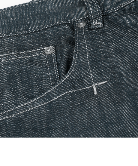 Faded Straight Wide Denim Pants