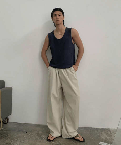 Lyocell Blend Wide Casual Pants  / 2color