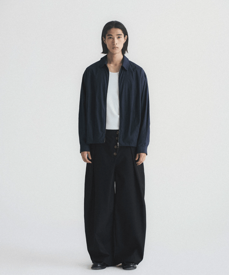 Cotton Short Collar Zip-Up Jacket / 3color