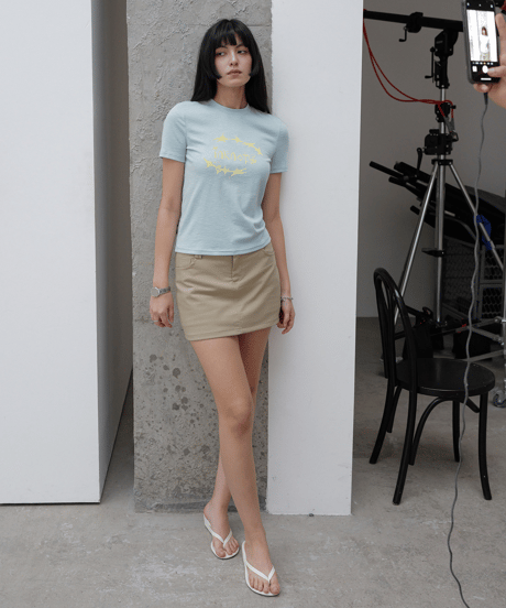 Graphic Print Slub Tee / 2color