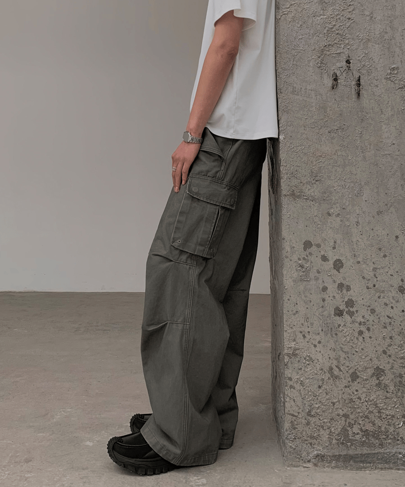 Vintage Wash Wide Cargo Pants / 2color | keels