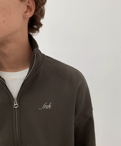Double-Zip Full-Zip Sweatshirt Jacket / 2color