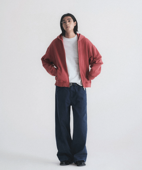 Washed Boxy Zip-Up Sweatshirt Hoodie