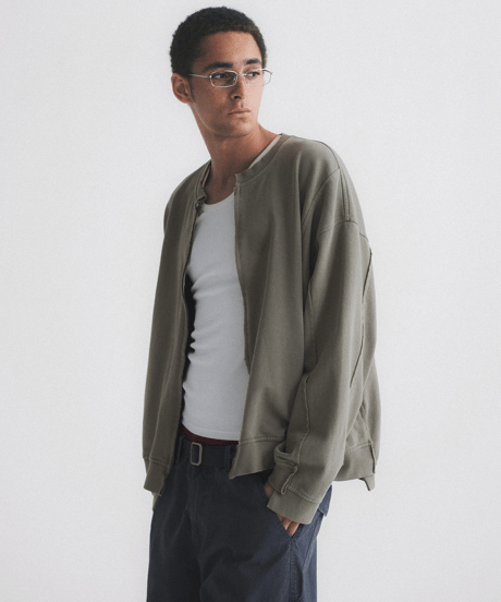 Vintage Washed Heavyweight Boxy Zip-Up Sweatshirt / 2color