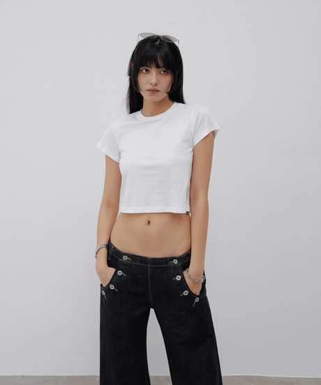 Cropped Basic Tee / 4color
