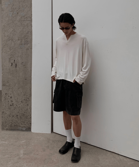 Washed Loose Cargo Shorts / 2color