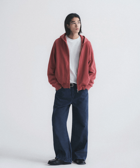 Vintage Wash Curved Seam Wide Pants / 2color