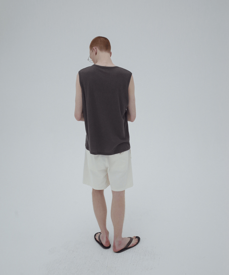 Basic Texture Sleeveless Tank Top  / 2color