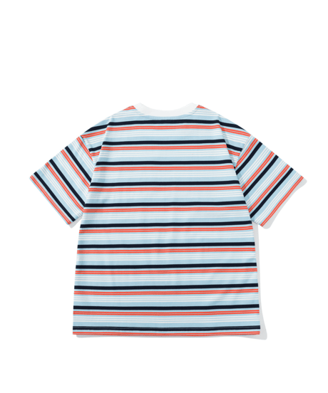 Vintage Striped Loose Pocket Short Sleeve T-Shirt / 2color