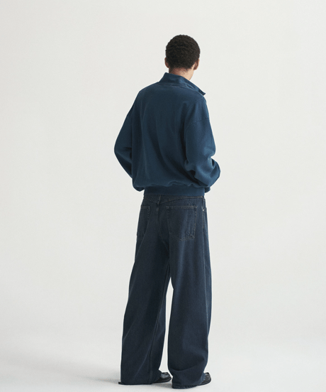 Washed Heavy Weight Half-Zip Sweatshirt / 2color