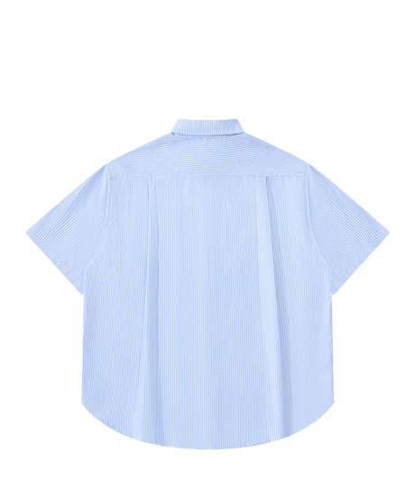 Loose Fit Striped Short Sleeve Button-Down Shirt