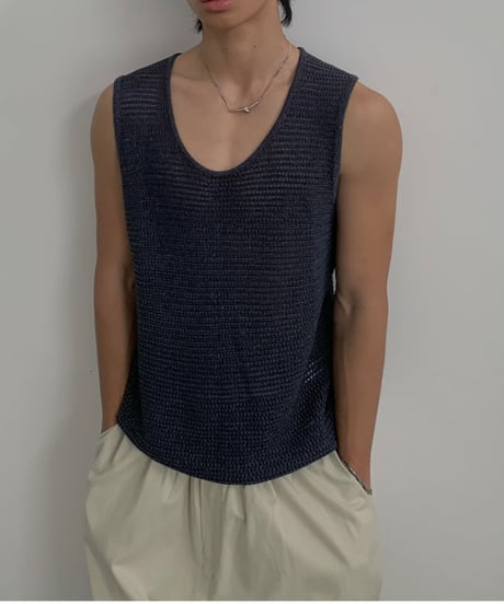 Open-Knit Mesh Tank Top  / 2color