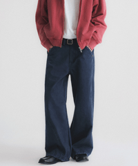 Vintage Wash Curved Seam Wide Pants / 2color