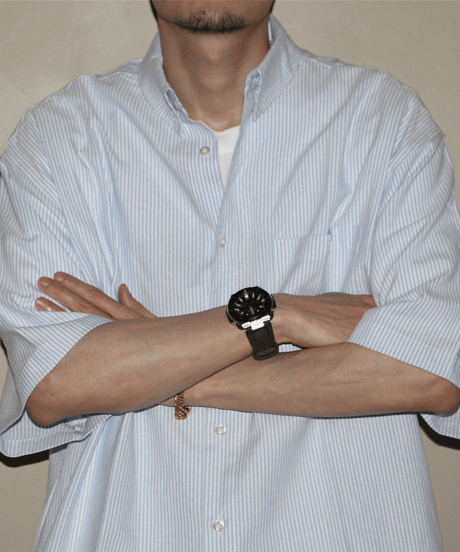 Loose Fit Striped Short Sleeve Button-Down Shirt