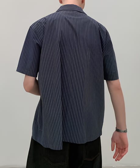 Oversize Stripe Short Sleeve Shirt
