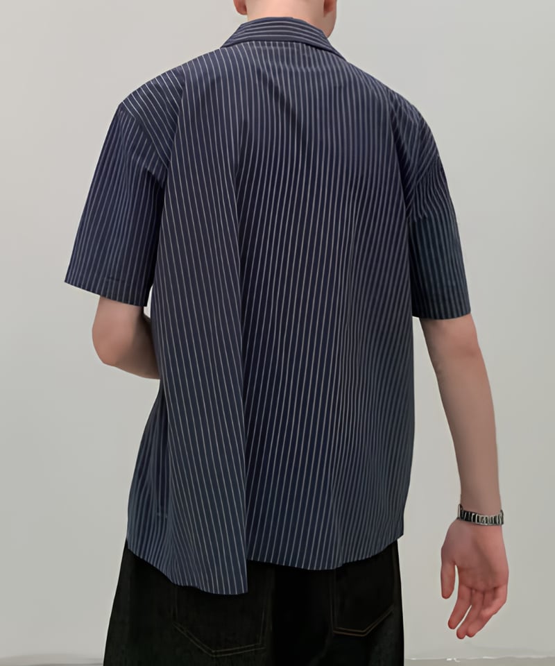 Oversize Stripe Short Sleeve Shirt | keels