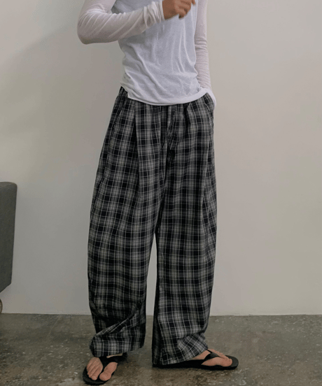 Plaid Loose Silhouette Casual Pants