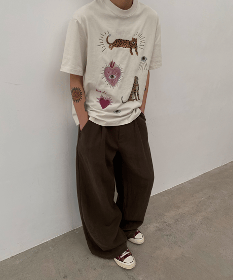 Tencel Linen Loose Wide Straight Pants / 2color