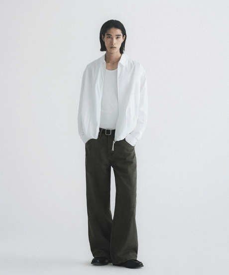 Vintage Wash Curved Seam Wide Pants / 2color