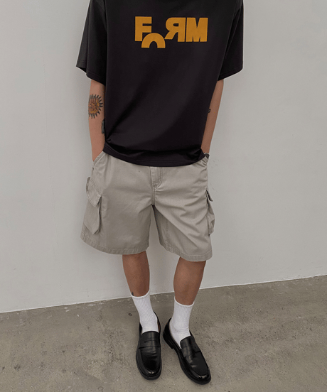 Washed Loose Cargo Shorts / 2color