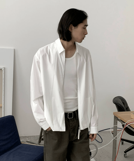 Cotton Short Collar Zip-Up Jacket / 3color