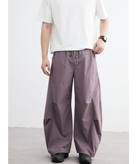 Tuck-pleated Wide Cargo Pants / 4color