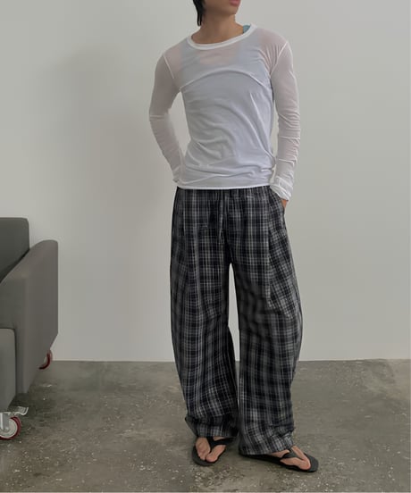 Plaid Loose Silhouette Casual Pants