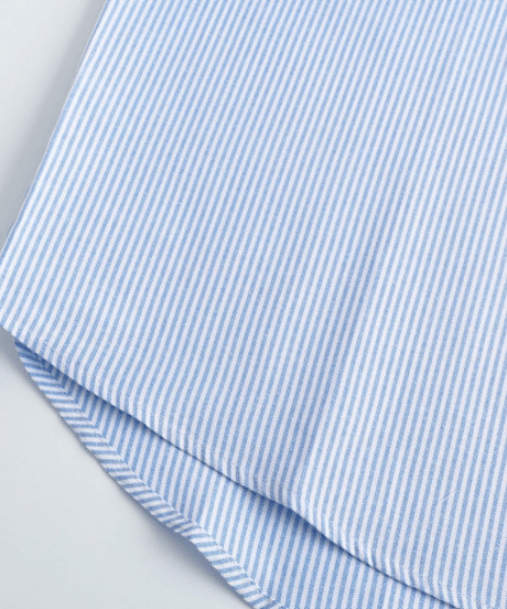 Loose Fit Striped Short Sleeve Button-Down Shirt