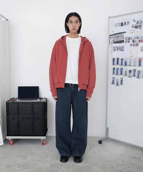 Washed Boxy Zip-Up Sweatshirt Hoodie