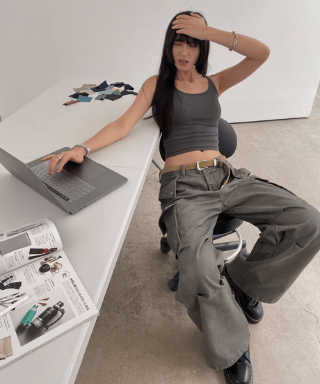Multi-Pocket Pleated Wide Cargo Pants  / 2color