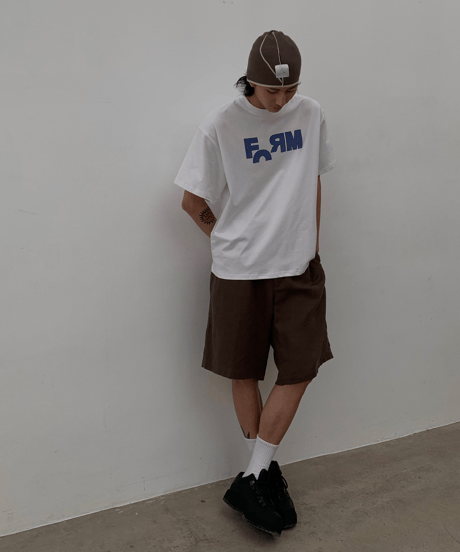 Letters Flocked Graphic Tee  / 2color