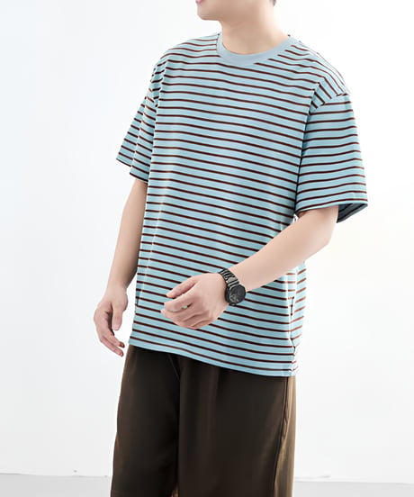 Loose Stripe Crew Neck T-Shirt / 3color