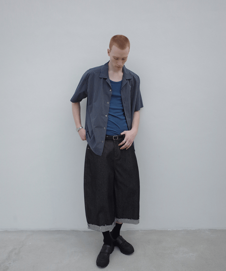 Oversize Stripe Short Sleeve Shirt