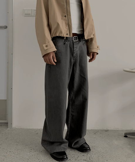 Faded Vintage Straight Denim Pants