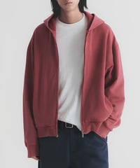 Washed Boxy Zip-Up Sweatshirt Hoodie
