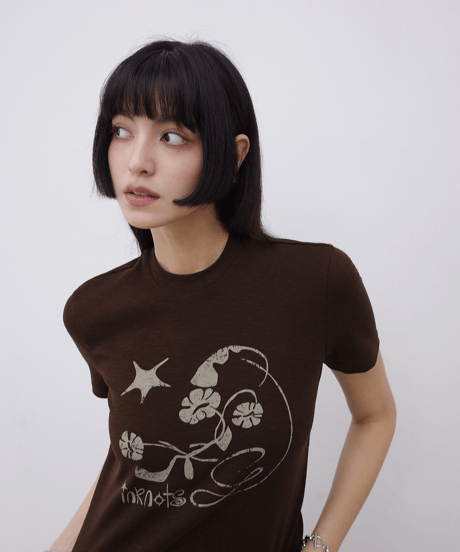 Vintage Flower Slub Tee / 2color