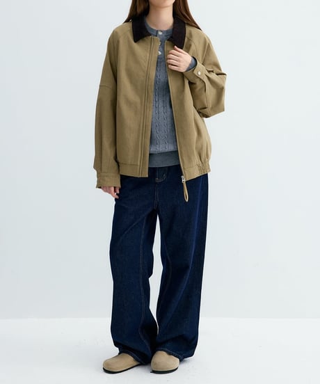 Wide Corduroy Collar Jacket / 3color