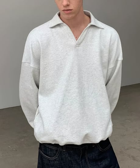 V-Neck Pullover Sweatshirt / 2color