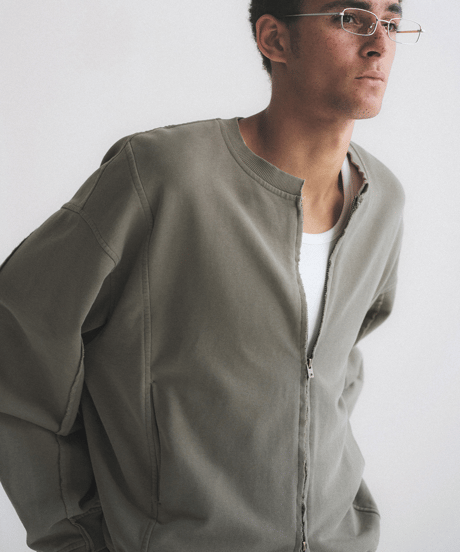 Vintage Washed Heavyweight Boxy Zip-Up Sweatshirt / 2color