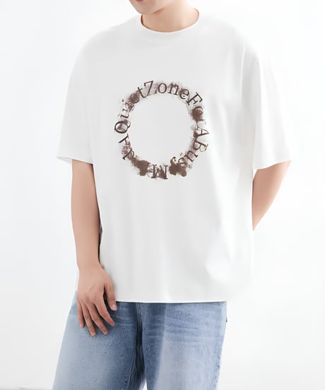 Circle Graphic Over Half Sleeve T-shirt / 3color
