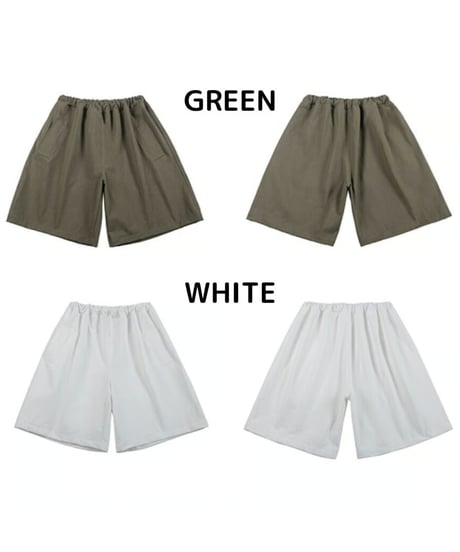 Pale Color Wide Silhouette Easy Short Pants / 4color