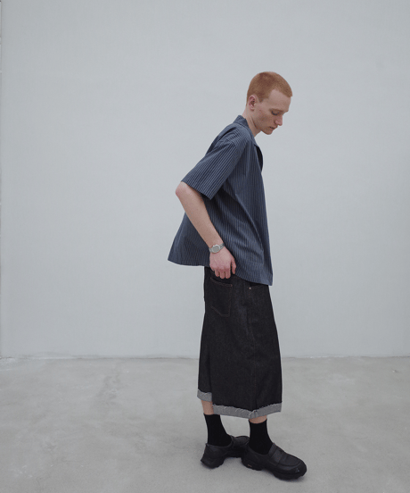 Raw Denim Crop Wide Pants