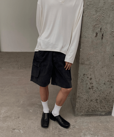 Washed Loose Cargo Shorts / 2color