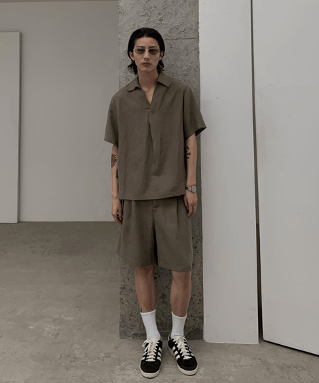 Tencel Linen Loose Wide Shorts / 2color
