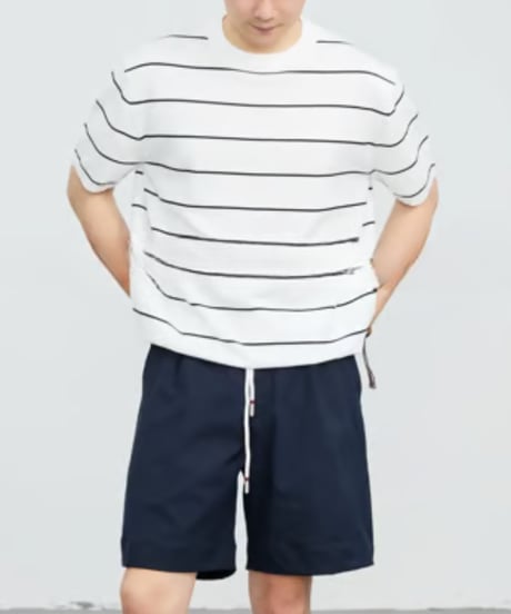 Border Short Sleeve Knit T-shirt / 4color