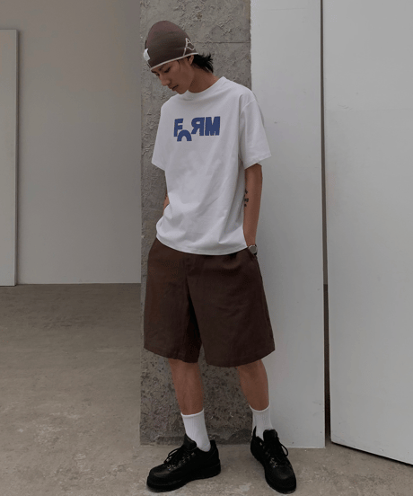 Letters Flocked Graphic Tee  / 2color